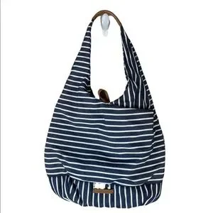 Lucky Brand Bags Lucky Brand Mia Blue Denim White Striped Woven Hobo Bag Purse Poshmark